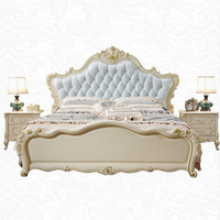 Lit king size moderne en chêne massif avec base de rangement, en cuir véritable, sculpté à la main, meubles de chambre à coucher de luxe écologiques