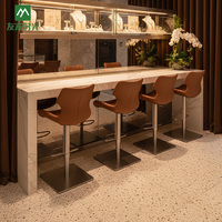 Tabourets de bar modernes réglables en acier inoxydable, robustes pour caisses enregistreuses, comptoirs de réception, magasins d'optique, bijouteries et commerces.