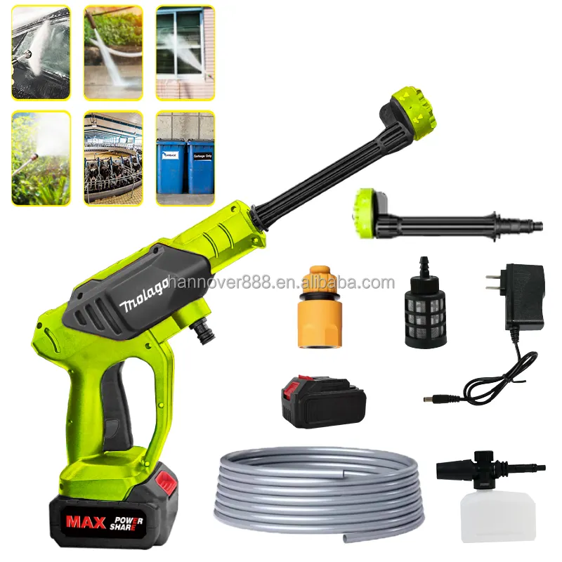 Không Dây Áp Lực Xe Máy Giặt Điện Máy Giặt Cleaner Với 6 Trong 1 Có Thể Điều Chỉnh Vòi Phun Pin Powered Áp Lực Cho Xe Vườn