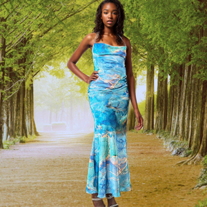 Robe longue d'été décontractée sans manches à imprimé floral pour femme, dernière tendance - Product Image 3