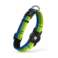 Collier pour chien étanche avec support intégré pour AirTag et GPS, réglable, réfléchissant, rembourré, avec anneau en D en alliage de zinc, tailles S à XL