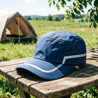 Casquette de sport en nylon respirant, imperméable et à séchage rapide, protection UV, bande réfléchissante, panneau latéral en mesh, bleu marine, randonnée