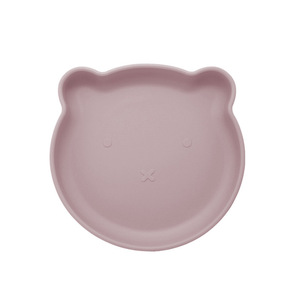 Assiette à ventouse en silicone pour bébé Design d'ours Vaisselle en silicone de qualité alimentaire pour l'alimentation des bébés Assiette en silicone antidérapante - Product Image 4