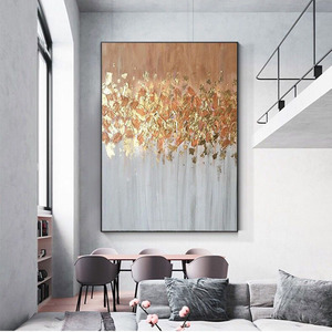 <span class=keywords><strong>Peinture</strong></span> <span class=keywords><strong>acrylique</strong></span> <span class=keywords><strong>d</strong></span>écorative faite à la main avec texture en <span class=keywords><strong>feuille</strong></span> <span class=keywords><strong>d</strong></span>'<span class=keywords><strong>or</strong></span> Logo personnalisé affiche <span class=keywords><strong>d</strong></span>écor Art mural - Product Image 2