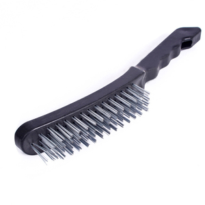 ידית פלסטיק עפר מתכת נקייה לשחק נירוסטה ניקוי פלדה תעשייתי מברשת - Product Image 3