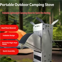 Poêle à bois pliable portable, type Rocket Stove, pour le camping en plein air, les pique-niques, la pêche, les voyages, la cuisine en voiture