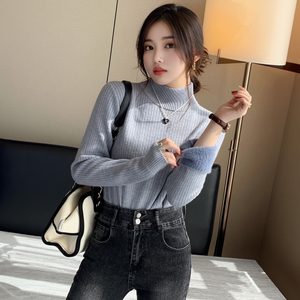 Maglione Invernale Slim da Donna con Collo a Mezza Altezza, Maglia in Pile di Visone Golji, Comoda Maglia in Maglia Polare - Product Image 1