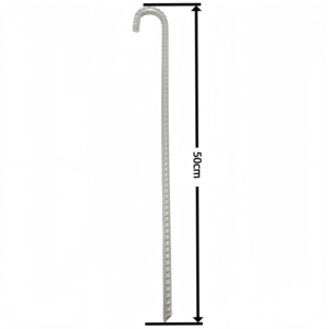 57476C # Estacas de tierra de barra de refuerzo galvanizada de acero de alta calidad Clavijas de tienda duraderas de 12mm de diámetro para actividades al aire libre - Product Image 3