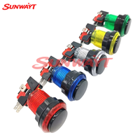 Kit de boutons poussoirs de remplacement en plastique 12V noirs avec éclairage LED et interrupteur Miro pour machines de jeux d'arcade à monnayeur
