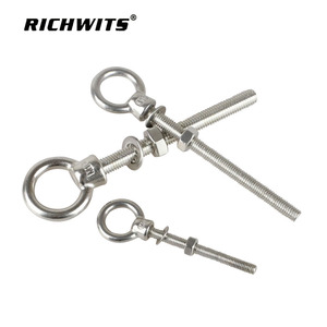 สลักเกลียวตาเหล็กสแตนเลส RICHWITS พร้อมน็อต  แบบเกลียวยาวพิเศษ  สำหรับยกของ  ระดับความแข็งแรง 10.9 12.9  ผ่านกระบวนการพาสซิเวต - Product Image 2