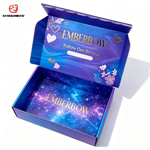 กล่องของขวัญพิมพ์ลายตามสั่งจาก EBB Wholesale กล่องบรรจุภัณฑ์กระดาษใสพร้อมหน้าต่างใส  พร้อมปั๊มฟอยล์ทอง  บรรจุภัณฑ์กระดาษอาร์ต - Product Image 1