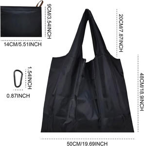 Bolsa de Compras de Poliéster de Gran Capacidad Personalizada de Fábrica, Bolsa de Supermercado Reutilizable de Color Personalizado, Estilo Plegable Lavable - Product Image 2