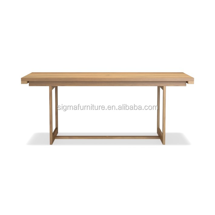 patio furniture hotel pared-down aesthetic outdoor  premium teak wood frame garden dining table