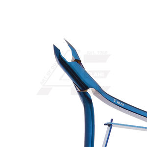 Pinzas para cutículas de titanio azul, cortaúñas, removedor de cutículas de acero inoxidable hecho a mano, forma cónica para el cuidado de las uñas, dedos - Product Image 4