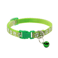 Collier réglable pour animaux de compagnie en gros, collier pour petits chiens avec empreinte de patte, collier pour chat avec clochette