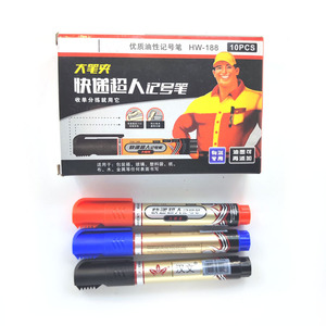 HW-188 Black Red Blue Cheap Large Round Tip Permanent Marker <b>Refillable</b> Oil Ink Paint Marker for Courier - Product Image 6
