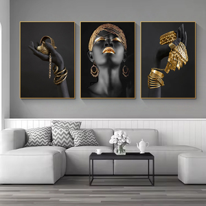 맞춤형 홈 호텔 객실 장식 블랙 여성 아트 프레임 벽 예술 아프리카 여성 아트 HD 프린트 그림 벽화 - Product Image 2