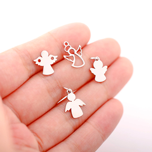 Pendentifs en acier inoxydable Amour Coeur Maman Amour Maternel Ange <span class=keywords><strong>Marie</strong></span> Charmes Miroir Poli Boucles d'oreilles Collier Bijoux Accessoires - Product Image 6