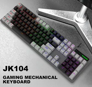 JK104 ABS Clavier filaire mécanique RGB LED Claviers de jeu rétroéclairés pour ordinateur portable PC Gamer