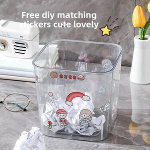 Lindo Mini Bote de Basura de Plástico con Tapa, Cesto de Papel Multiusos para Oficina, Escritorio, Hogar, Dormitorio, Mesita de Noche - Product Image 1