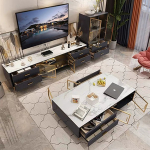 <span class=keywords><strong>Mueble</strong></span> de <span class=keywords><strong>TV</strong></span> Moderno y Lujoso para Sala de Estar con Almacenamiento, 2 m, Madera y Placa de Roca, Patas de Metal Dorado, <span class=keywords><strong>Mueble</strong></span> de Entretenimiento Duradero para el Hogar y Hoteles - Product Image 3