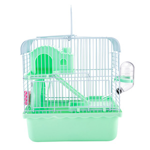 Cage à <span class=keywords><strong>hamster</strong></span> portable Xing Xing Wen, double couche, motif ours doré, cadre en plastique, bouton écologique, grande taille, villa paysagère solide - Product Image 5