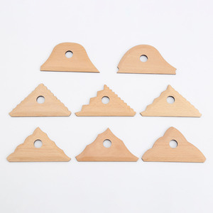 BESTLINE, herramientas de recorte de madera de haya maciza, 6 costillas de textura de arcilla, moldeador de pies de costillas de cerámica triangular para suministros de cerámica y arte - Product Image 5
