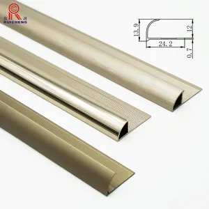 Aluminum Silver Ceramic Strip Tile Edge Trim Round Shape Corner Profile