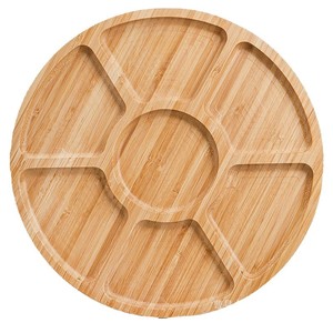 Sunflower-shaped wooden rotating solid wood <b>tray</b> for afternoon <b>tea</b>, desserts, fruits, vegetables, and bread. - Product Image 5