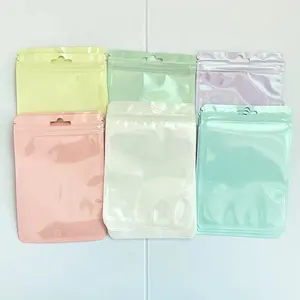 사용자 정의 3 측면 씰 투명 지퍼 잠금 홀로그램 다채로운 mylar ziplock 보석 비닐 봉투
