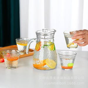 Ensemble de bouteilles d'eau froide en verre pour la maison, grande capacité, transparentes, et ensemble de théière 5 pièces - Product Image 2