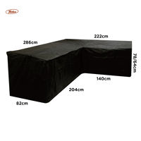 Housse de canapé d'angle en forme de L pour 7 places, résistante aux UV, imperméable, anti-poussière, pour l'extérieur, sur mesure