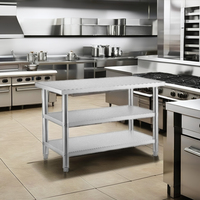 Table de travail mobile en acier inoxydable Guanbai avec revêtement autonettoyant, modulaire et extensible, pour cuisine commerciale robuste