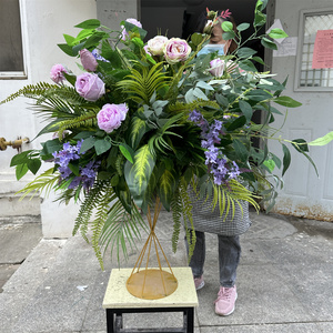 Ifg rừng phong cách centerpieces lụa tăng cây xanh hoa nhân tạo bóng cho đám cưới - Product Image 6