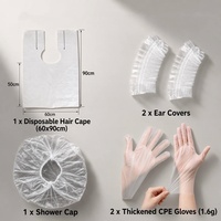 Lot de 4 outils de coiffure jetables durables en gros, comprenant une cape, des protège-oreilles, un bol et une brosse, pour salon professionnel