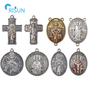 Collar con Colgante <span class=keywords><strong>de</strong></span> San León Magno, Patrón Religioso <span class=keywords><strong>de</strong></span> los Enfermos, Medallón Personalizado con la Imagen <span class=keywords><strong>de</strong></span> San León Magno - Product Image 1
