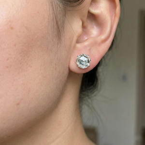 Pendientes de Diamantes Cultivados en Laboratorio con Corte Rosa para Mujer, Joyería Elegante de Inspiración Vintage con Acabado Suave y Brillante para Uso Diario - Product Image 4