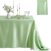 Nappe en polyester satiné couleur unie 152x213cm pour mariage, fête, anniversaire, hôtel, restaurant, vente en gros