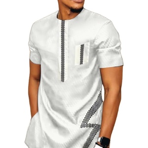Camisas casuales de hombres tradicionales marroquíes africanos Camiseta étnica de Dubái - Product Image 1