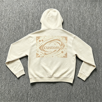Hoodie Full Zip French Terry 450GSM Vintage Distressed Boxy dengan Grafis Custom DTG Digital Print, Sweatshirt Oversized Zip Up
