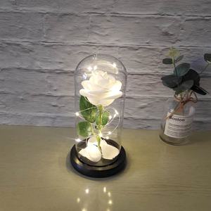 Lámpara LED rosa dorada eterna, lámina de oro de 24K, flores decorativas, luces, regalos artificiales para el Día de San Valentín para graduación - Product Image 5