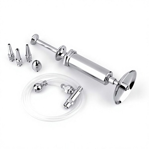 Self-Filling <b>Ear</b> Syringe Kit Stainless Steel Otology Irrigation Pump with Flexible Tube & Safety Protection Disk ENT Instrument - Product Image 1