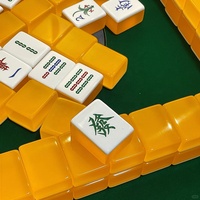 Mahjong américain et chinois en acrylique orange, pliable, portable, résistant à l'eau, gravé sur mesure, de luxe, nouveauté, vente chaude