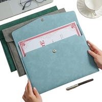 Carpeta de Archivo A4 de Cuero PU Verde con Logotipo Personalizado, Organizador de Documentos con Cierre a Presión para Oficina o Regalos Corporativos