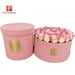 Custom Printed Round Cylinder <strong>Flower</strong> <strong>Box</strong> with Lid - Gift Packaging for Rose <strong>Flower</strong> Dry <strong>Flowers</strong> Wedding Luxury Gift Cardboard <strong>Box</strong> - Product Image 1
