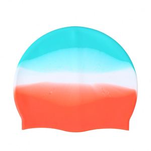 Bonnet de bain personnalisé à haute élasticité pour hommes et femmes adultes, professionnel, antidérapant, protection des oreilles, mélange de couleurs, en silicone - Product Image 6