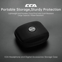 CCA Case Boîte pour écouteurs Bt Headset Case Square Portable Compression Eva Zipper Case With Logo CRA C10