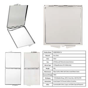 Espejo de Bolsillo Metálico Cuadrado en Blanco para DIY, Espejo Compacto de Doble Cara en Oro y Plata Brillante para Impresión UV y Calcomanías de Vinilo - Product Image 1