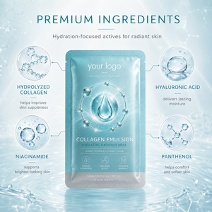 Mascarilla Facial de Colágeno Emulsionado de Marca Privada, Hidratante, Iluminadora, Suavizante, Reduce Arrugas y Calma el Enrojecimiento - Product Image 2
