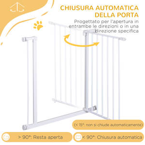 PawHut Barrière de sécurité extensible pour animaux de compagnie Installation facile avec supports de pression Acier robuste avec finition enduite de poudre Blanc 76x7 - Product Image 5